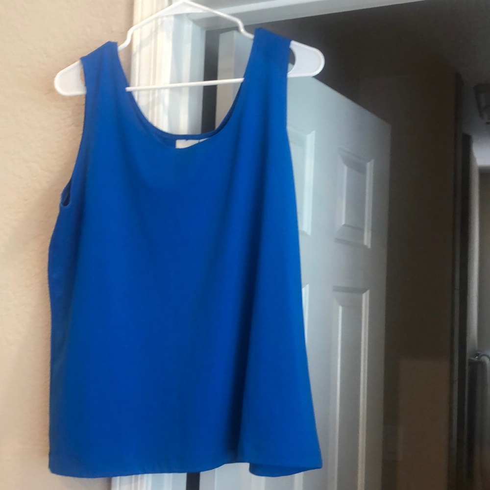 Chicos Womans Size 3 Azure Blue Sleeveless Tank Cami Top Nylon Spandex
